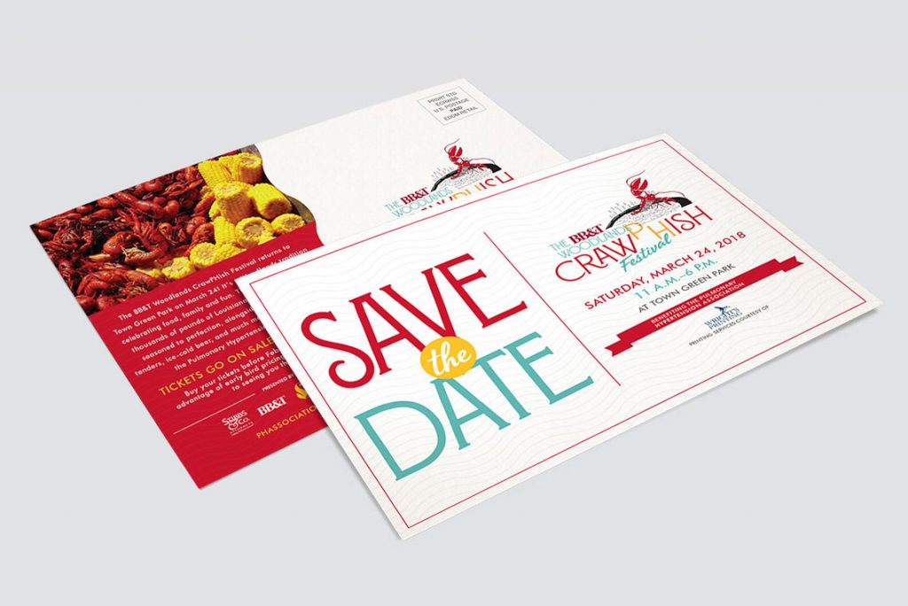 The Woodlands CrawPHish Festival Direct Mailer Top Banner